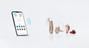 Bluetooth hearing aids connected to a smartphone